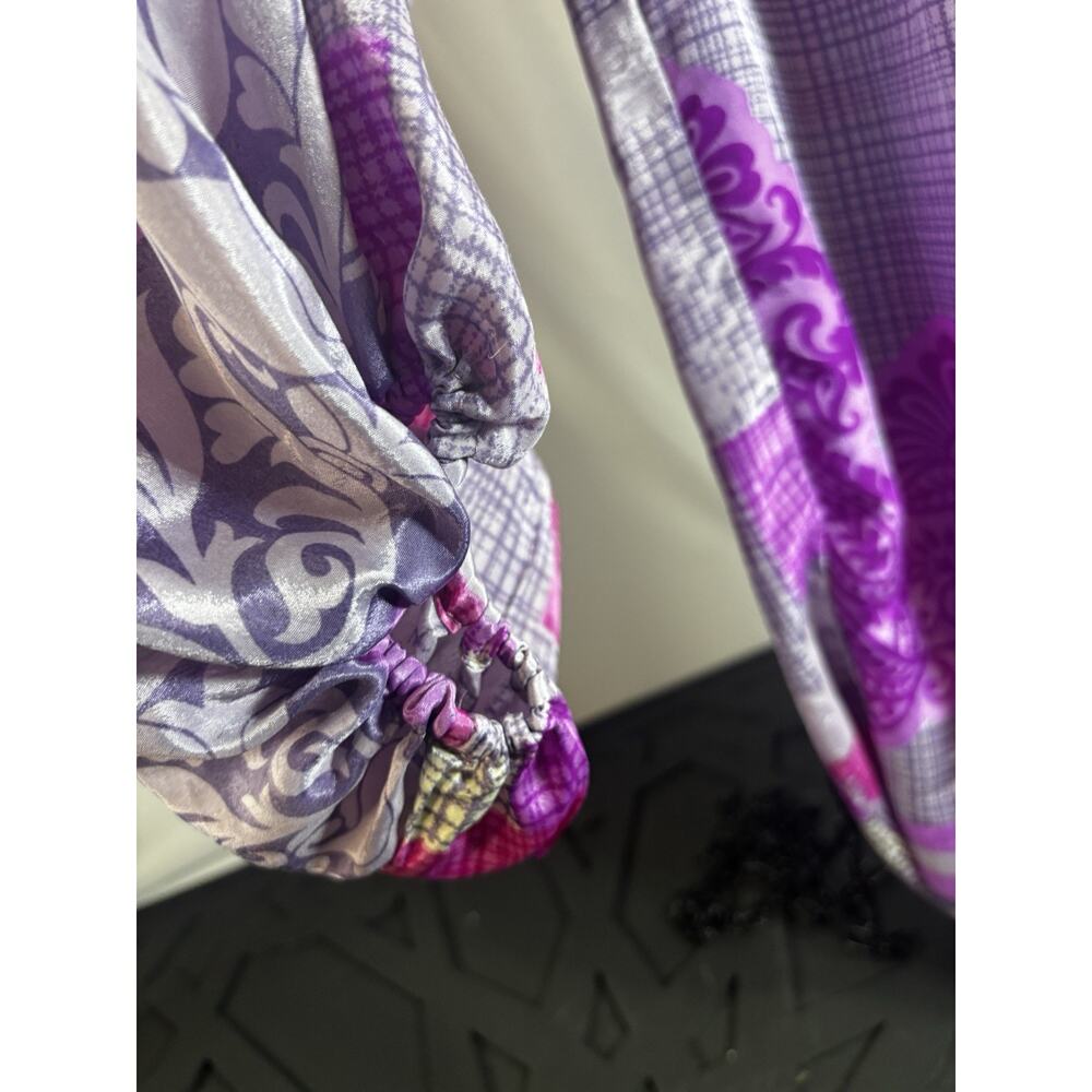 Earthbound Trading Co Harem Pants Womens Small Purple Boho Festival Paisley - Picture 4 of 6